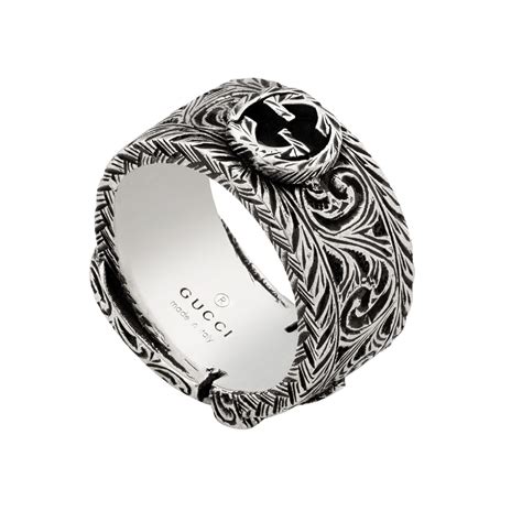 gucci ybc600138001|Gucci Garden Interlocking G Sterling Silver Ring YBC600138001.